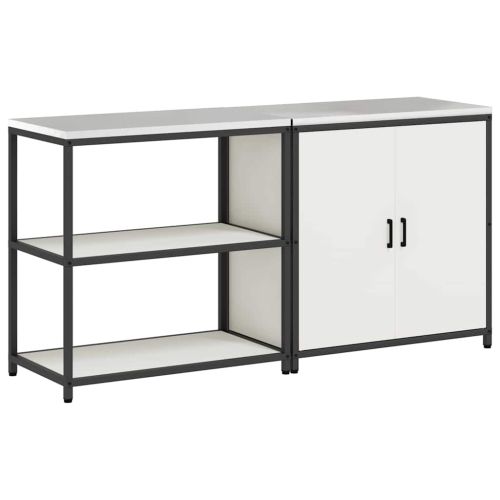 Комплект за кухненско съхранение с рафт с врата 2 pcs Бяло