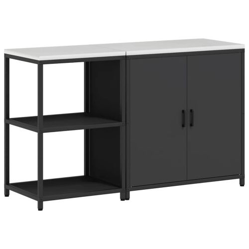 Комплект за кухненско съхранение с рафт с врата 2 pcs Черно