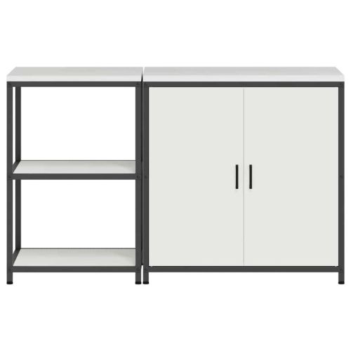 Комплект за кухненско съхранение с рафт с врата 2 pcs Бяло