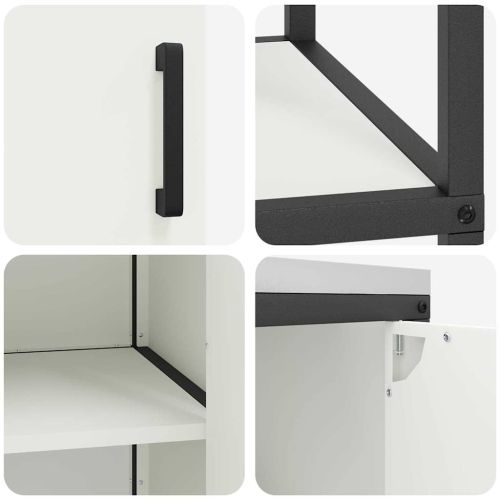 Комплект за кухненско съхранение с рафт с врата 2 pcs Бяло