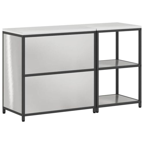 Комплект за кухненско съхранение с рафт с врата 2 pcs Сребрист