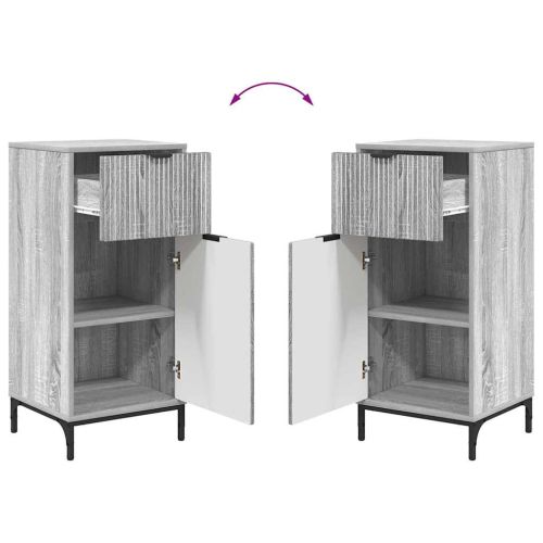 Комплект мебели за баня с чекмедже с рафт 2 pcs Сив Сонома