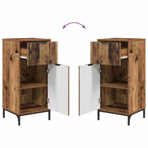 Комплект мебели за баня с чекмедже с рафт 2 pcs Старо дърво