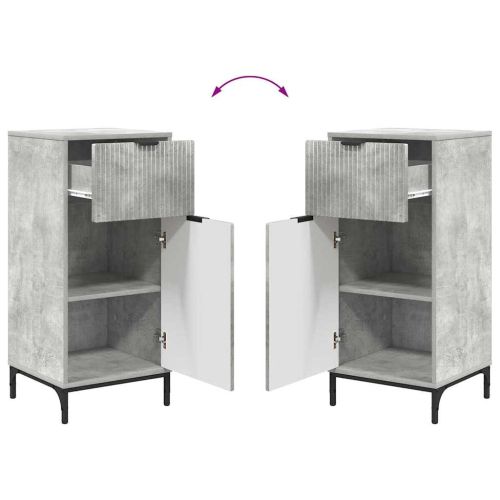 Комплект мебели за баня 3 pcs Бетонно сиво Инженерно дърво