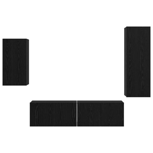 Комплект ТВ шкаф 4 pcs Черния дъб Инженерно дърво