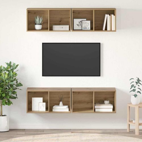 Комплект ТВ шкаф 4 pcs Дъб 37 x 37 x 72 см Инженерно дърво