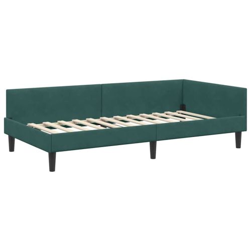 Ъглова рамка за легло с матрак Друг 2 pcs Зелен Кадифе