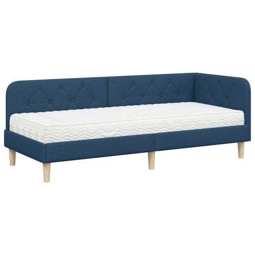Ъглова рамка за легло Синьо 80 x 200 cm текстил