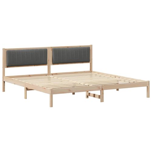 Рамка за легло Тъмен сив 200 x 200 cm Солидно борово дърво