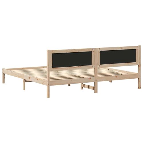 Рамка за легло Черно 200 x 200 cm Солидно борово дърво