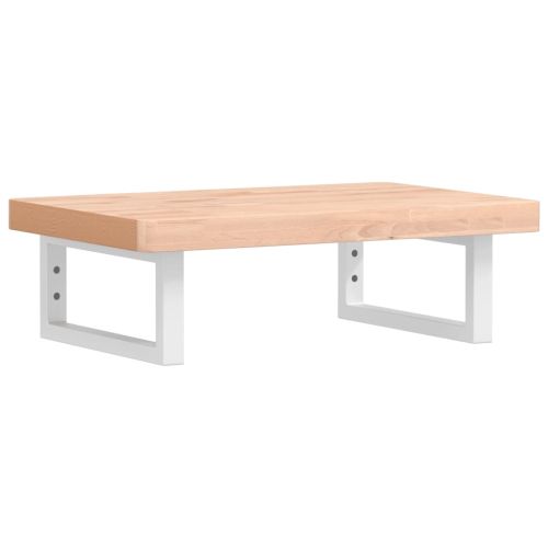 Стенен рафт за мивка, стомана и масивно дърво бук