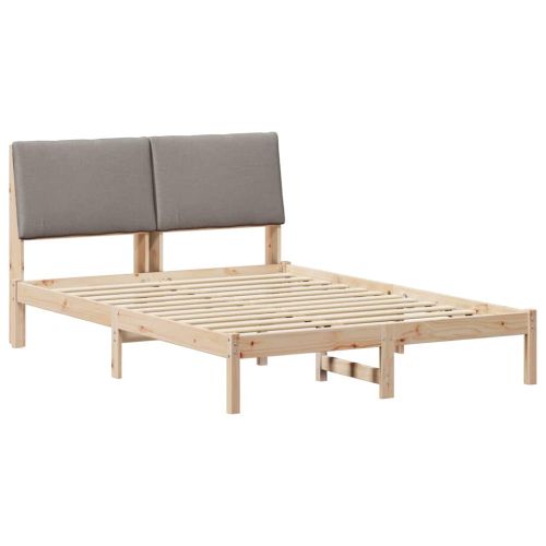 Рамка на леглото Кафяво и таупе 150 x 200 cm Борово дърво масив