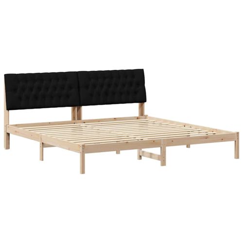 Леглова рамка с тапицирана гръбна част Кафяво 200 x 200 cm