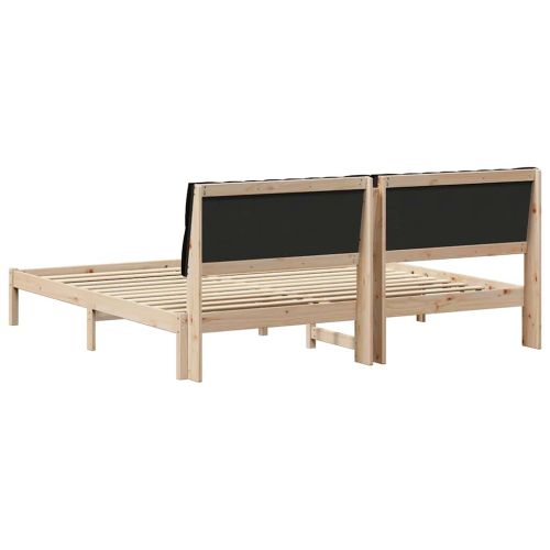 Леглова рамка с тапицирана гръбна част Кафяво 200 x 200 cm