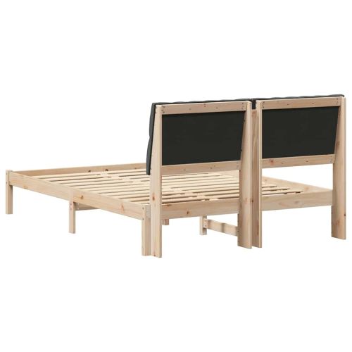 Леглова рамка с тапицирана гръбна част Кафяво 150 x 200 cm