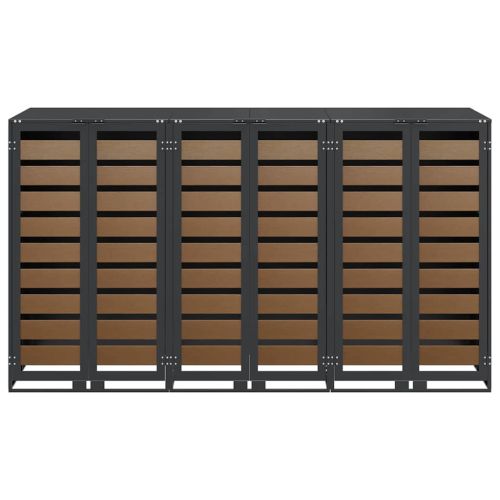 Контейнер за съхранение на 3 коша 340 x 77.5 x 115.5 см Стомана