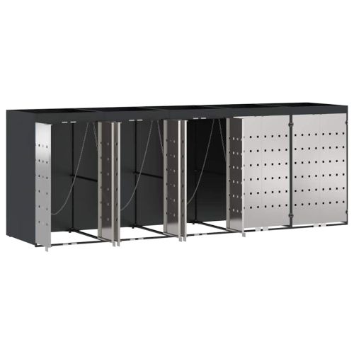 Контейнер за съхранение на 3 коша 340 x 77.5 x 115.5 см Стомана