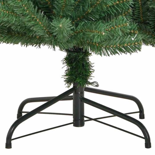 Изкуствено коледно дърво с хингед Зелен 240 cm PVC и метал