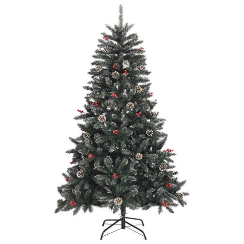 С изкуствено коледно дърво с 300 LED светодиода Зелен 180 cm