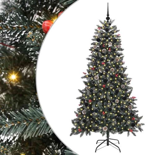 С изкуствено коледно дърво с 300 LED светодиода Зелен 180 cm