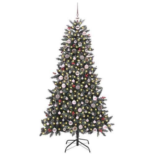 С изкуствено коледно дърво с 300 LED светодиода Зелен 180 cm