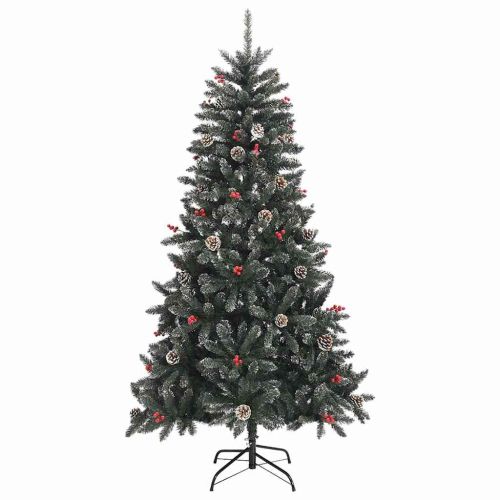 С изкуствено коледно дърво с 300 LED светодиода Зелен 180 cm