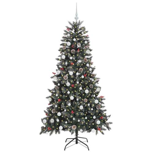 С изкуствено коледно дърво с 300 LED светодиода Зелен 180 cm