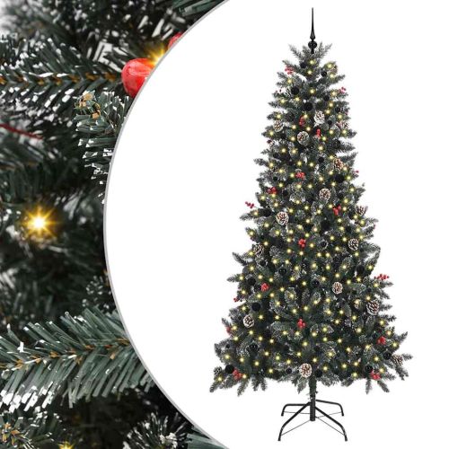 С изкуствено коледно дърво с 300 LED светодиода Зелен 240 cm