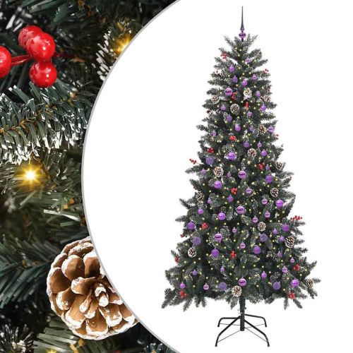 С изкуствено коледно дърво с 300 LED светодиода Зелен 240 cm