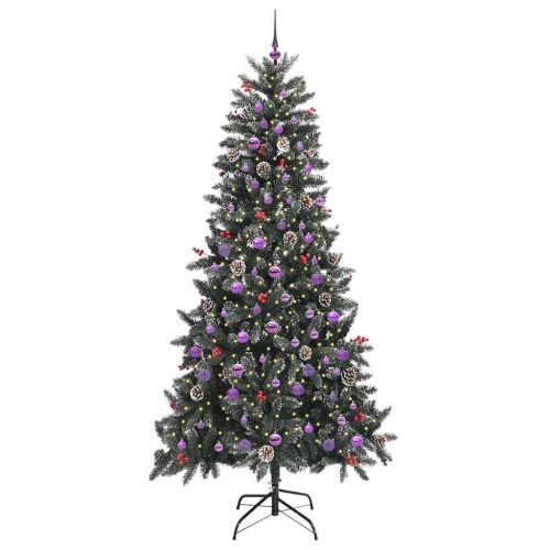 С изкуствено коледно дърво с 300 LED светодиода Зелен 240 cm
