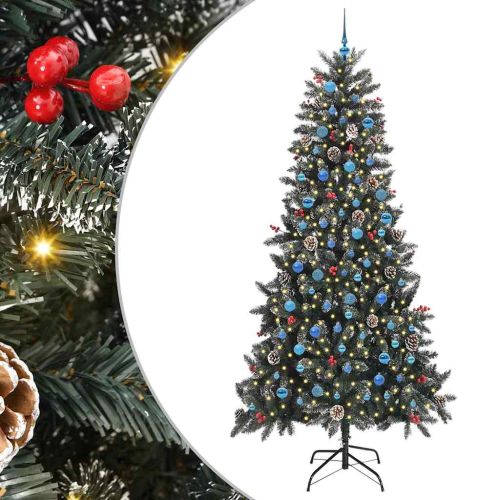 С изкуствено коледно дърво с 300 LED светодиода Зелен 240 cm