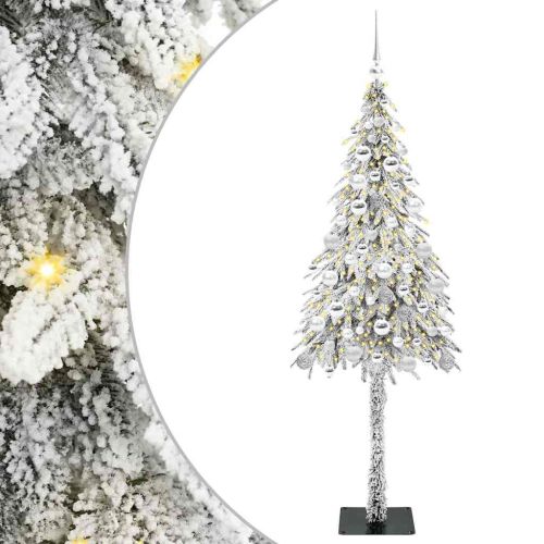 Коледно дърво с 300 LED светодиода Бяло 180 cm ПЕ и стомана
