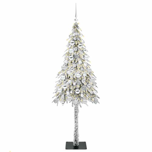 Коледно дърво с 300 LED светодиода Бяло 180 cm ПЕ и стомана