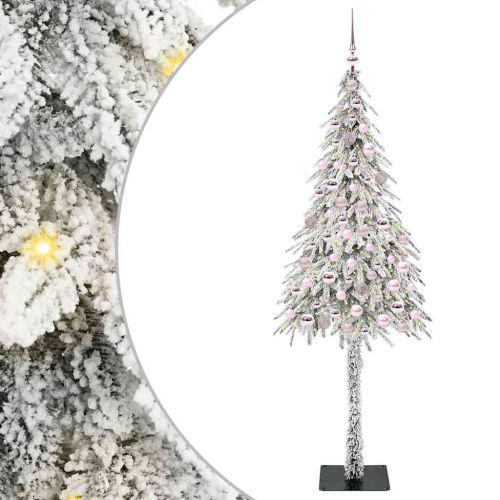 Коледно дърво с 300 LED светодиода Бяло 210 cm ПЕ и стомана