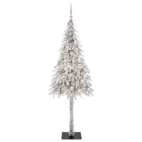 Коледно дърво с 300 LED светодиода Бяло 210 cm ПЕ и стомана