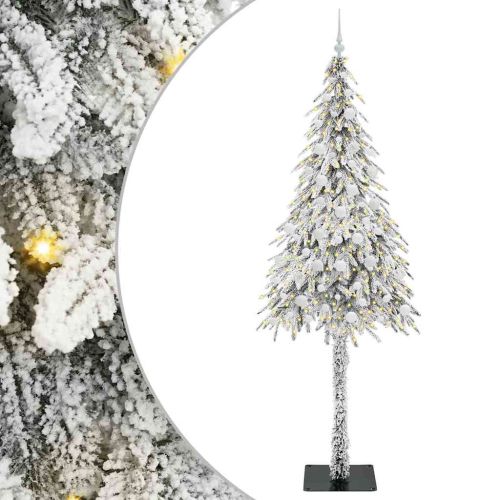 Коледно дърво с 300 LED светодиода Бяло 210 cm ПЕ и стомана