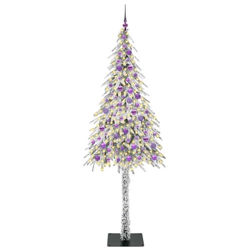 Коледно дърво с 300 LED светодиода Бяло 210 cm ПЕ и стомана