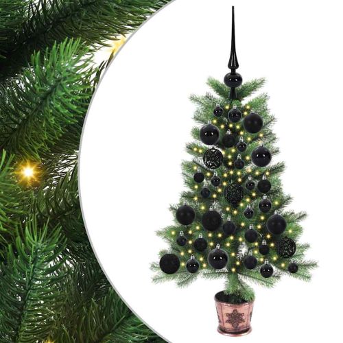Коледно дърво с 150 LED светодиода с поставка Зелен 65 cm ПЕ