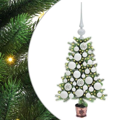 Коледно дърво с 150 LED светодиода с поставка Зелен 65 cm ПЕ