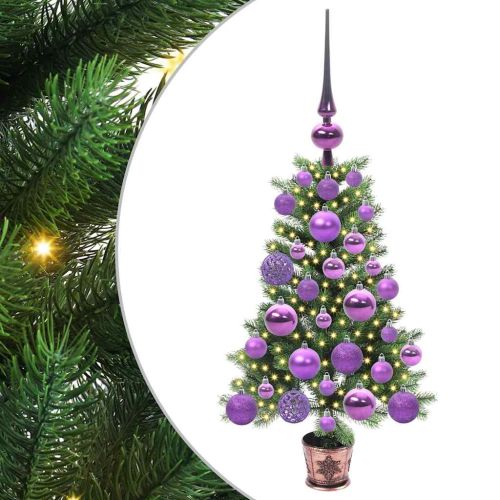 Коледно дърво с 150 LED светодиода с поставка Зелен 65 cm ПЕ