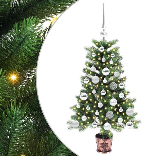 Коледно дърво с 150 LED светодиода с поставка Зелен 90 cm ПЕ