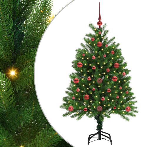 Коледно дърво с 150 LED светодиода с поставка Зелен 120 cm ПЕ
