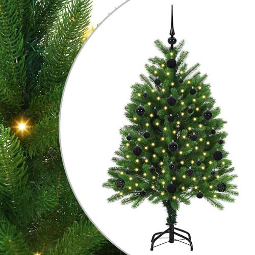 Коледно дърво с 150 LED светодиода с поставка Зелен 120 cm ПЕ