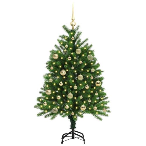 Коледно дърво с 150 LED светодиода с поставка Зелен 120 cm ПЕ