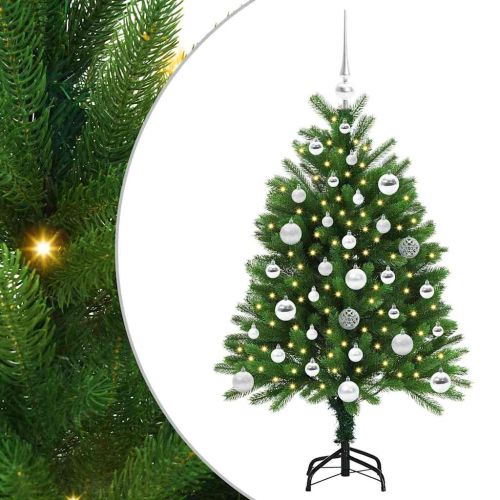 Коледно дърво с 150 LED светодиода с поставка Зелен 120 cm ПЕ