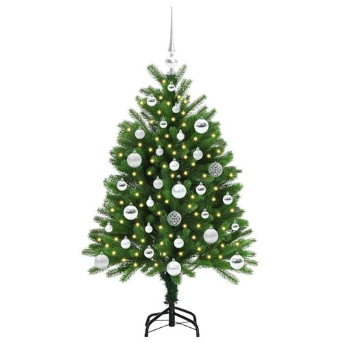 Коледно дърво с 150 LED светодиода с поставка Зелен 120 cm ПЕ