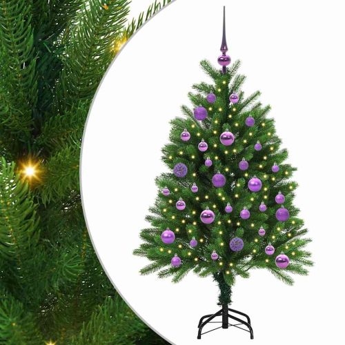 Коледно дърво с 150 LED светодиода с поставка Зелен 120 cm ПЕ