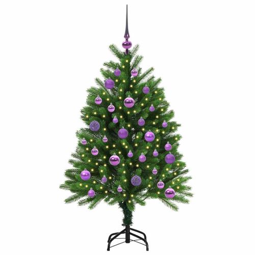 Коледно дърво с 150 LED светодиода с поставка Зелен 120 cm ПЕ