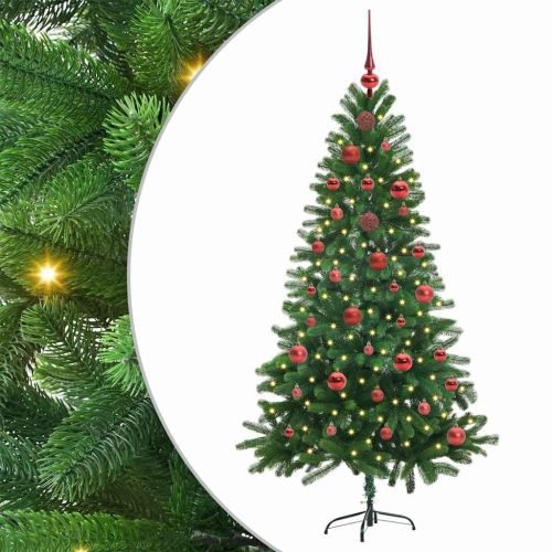 Коледно дърво с 150 LED светодиода с поставка Зелен 150 cm ПЕ