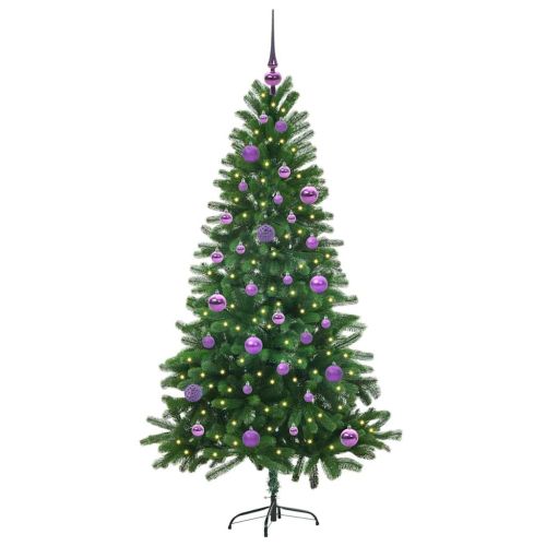 Коледно дърво с 150 LED светодиода с поставка Зелен 150 cm ПЕ